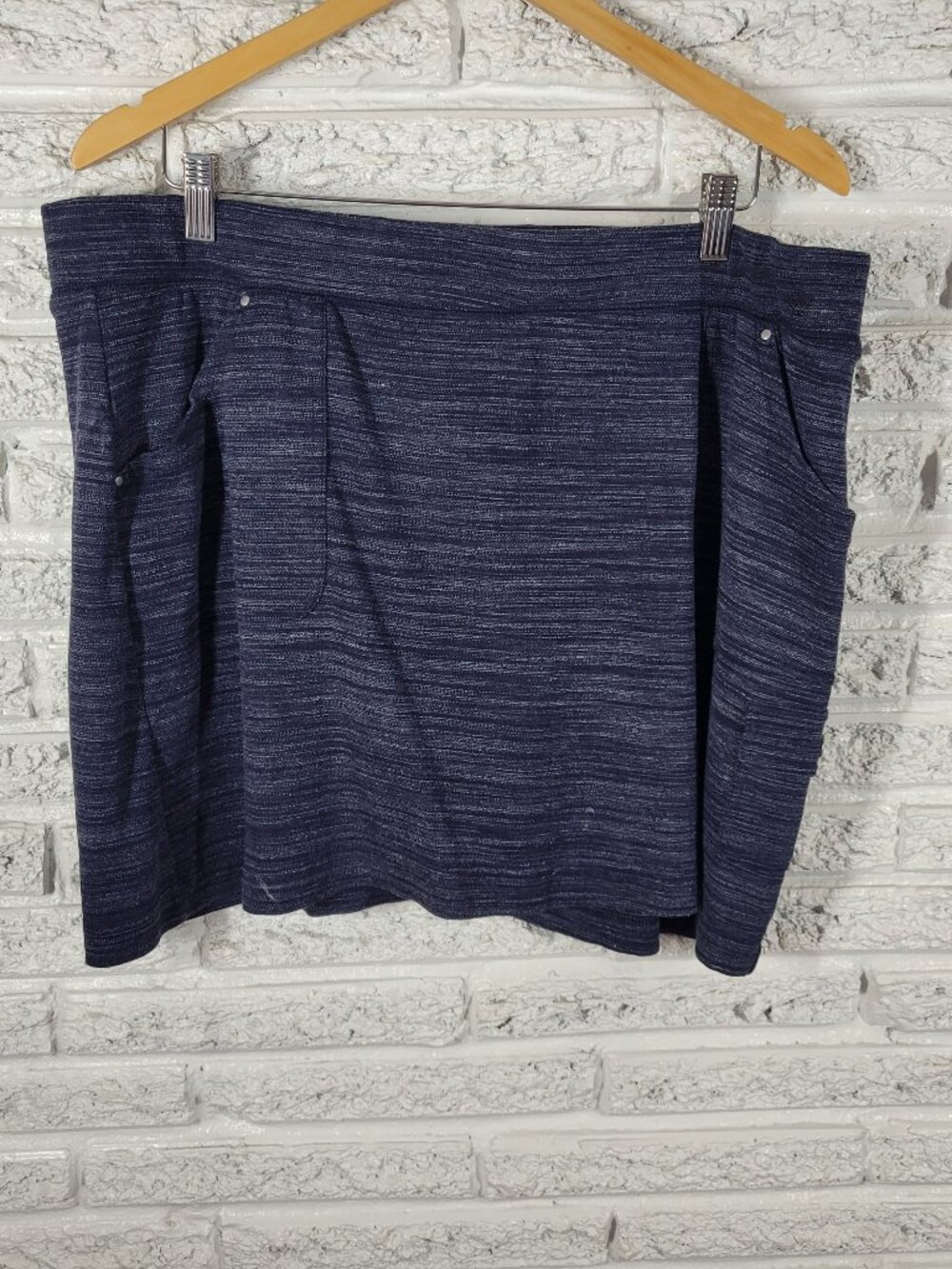 Croft & Barrow Women XXL Skort Blue Heather Pull On Elastic Waist BLU189E